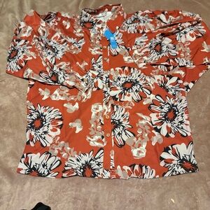 CUPSHE floral Causal Blouse Button Down Top Size Small NWT